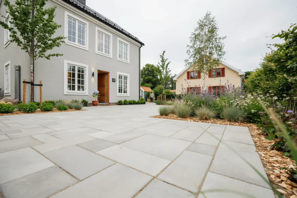 markstenslagd innerg rd med planteringsytor i bro upplands bro