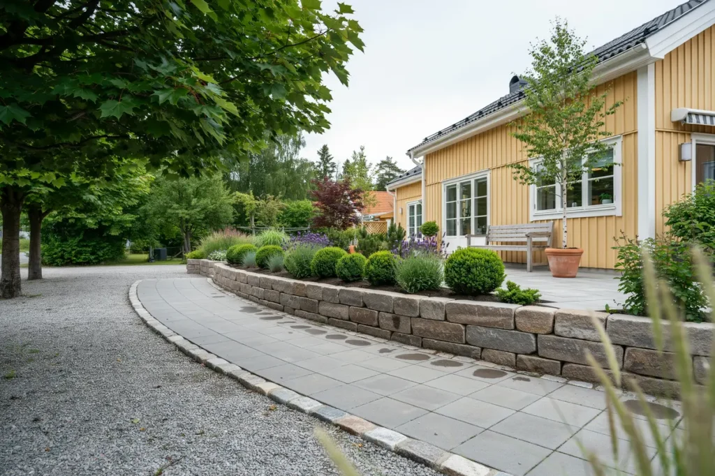 snyggare tomt med marksten s kombinerar du g ngar planteringar och uteytor utan att det k nns plottrigt